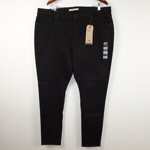 Levi's 711 Skinny Jeans Women's Plus Size 24W Black Denim Stretch